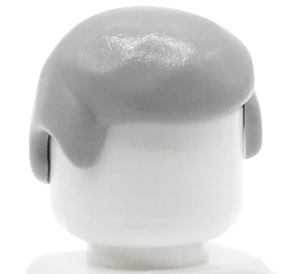 LEGO minifigure hair - male, short, gray