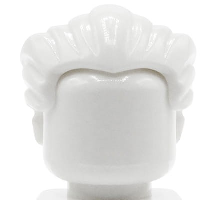 LEGO minifigure hair - male, white, swept back