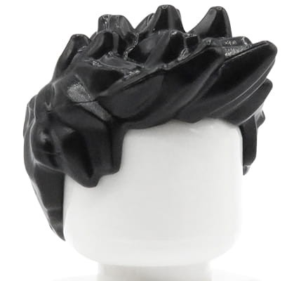 LEGO minifigure hair - male, black, spiked