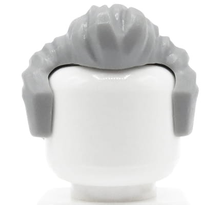 LEGO minifigure hair - male, light bluish gray, swept back