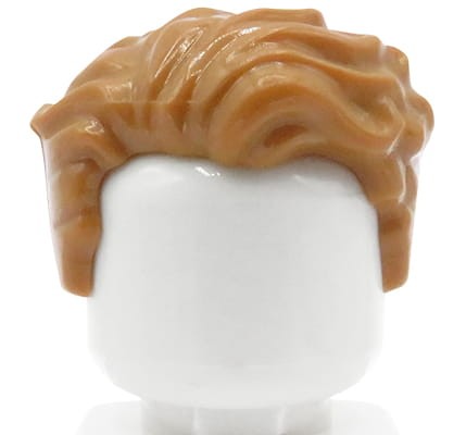 LEGO minifigure hair - male, light brown, wavy
