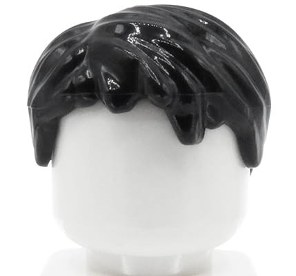 LEGO minifig hair - man, black, short