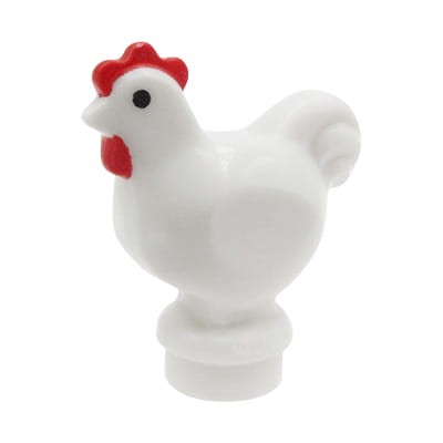 Accéder au produit Poule / poulet LEGO - blanc avec crête rouge