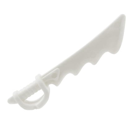 LEGO Ninjago sword / cutlass - white, serrated