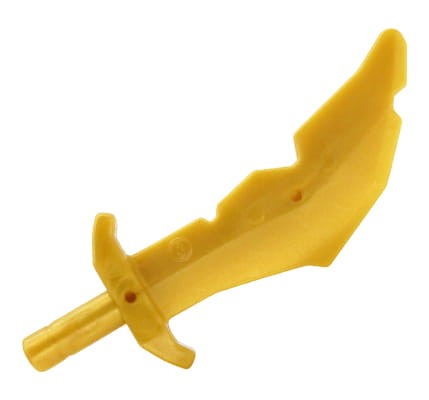 LEGO sword / scimitar with jagged edge - pearl gold
