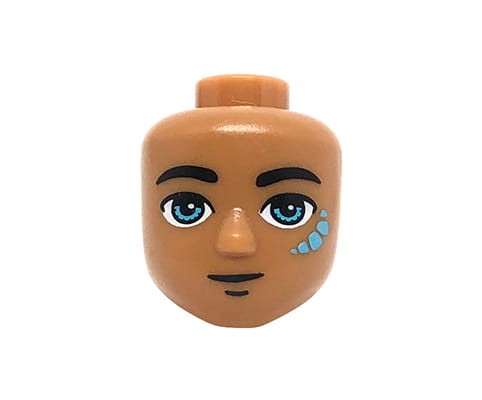 Accéder au produit Tête de mini-poupée LEGO Friends - homme, yeux bleus, tatouage
