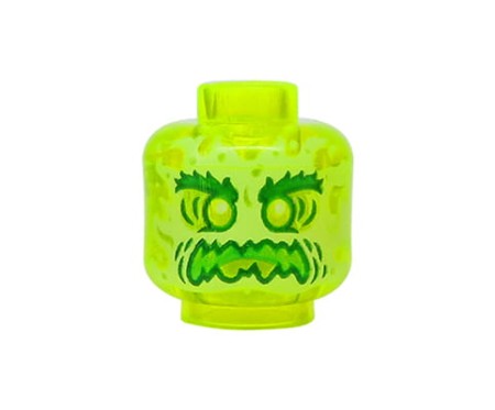 LEGO minifigure head - ghost / alien - yellowish green