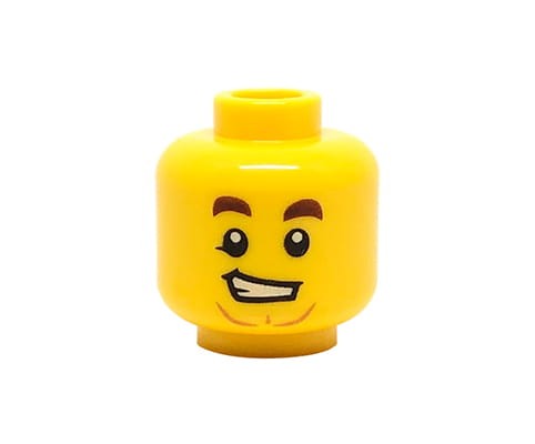 Accéder au produit Tête de figurine LEGO - homme, sourire en coin