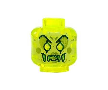 LEGO minifigure head - ghost / alien - yellowish green