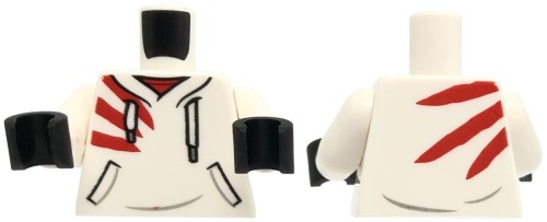 Go to product LEGO minifigure torso - white hoodie with pockets