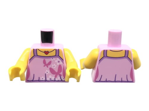 Go to product LEGO minifigure torso - pink top with butterflies