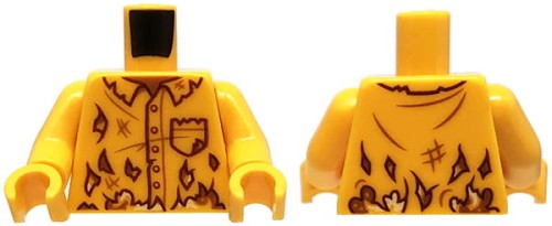 Go to product LEGO minifigure torso - orange ripped shirt