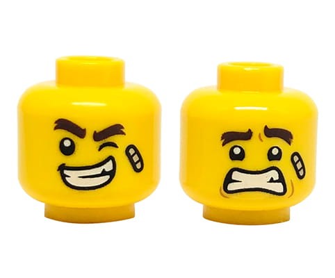 Accéder au produit Tête de figurine LEGO - homme, bandage, double face