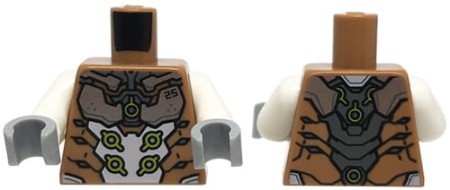 LEGO minifig torso - medium nougat armor