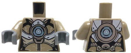 LEGO minifigure torso - dark tan armor / jumpsuit