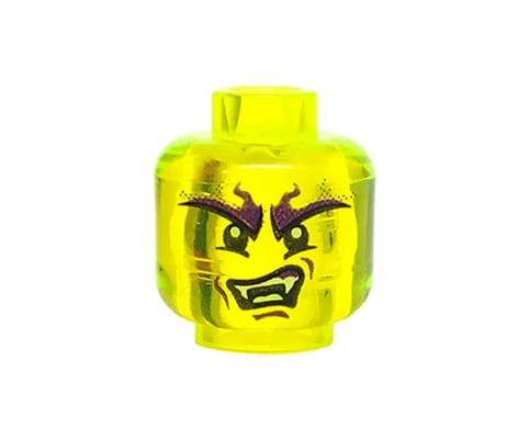 Accéder au produit Tête de figurine LEGO - fantôme / alien - vert trans-néon