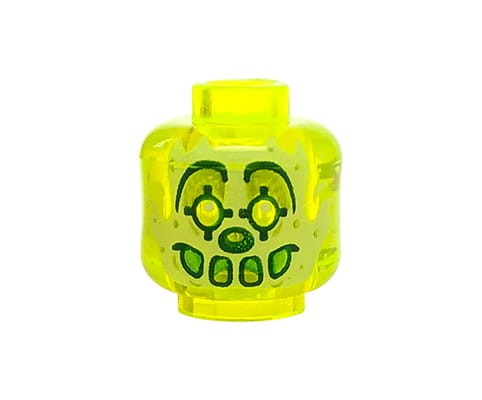 Accéder au produit Tête de figurine LEGO - fantôme / alien - vert trans-néon