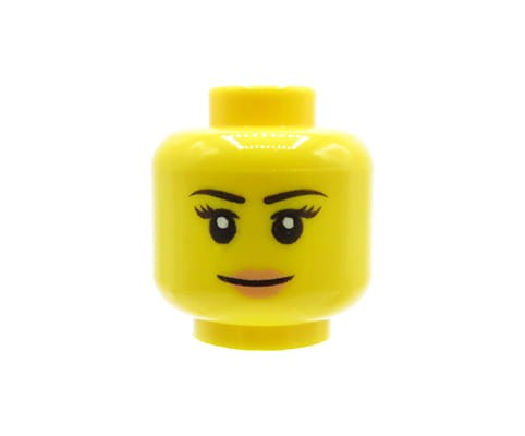 Accéder au produit Tête de figurine LEGO - femme, sourire, longs cils
