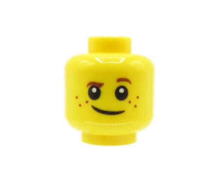 LEGO minifigure head - child, freckles, crooked smile