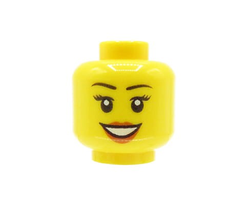Accéder au produit Tête de figurine LEGO - femme, longs cils, sourire