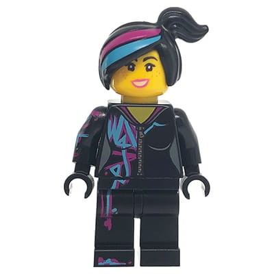 LEGO Movie Minifigure - Lucy / Wyldstyle - black jumpsuit with prints
