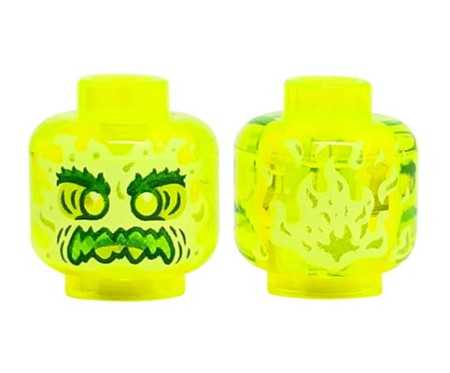 LEGO minifigure head - ghost / alien - yellowish green