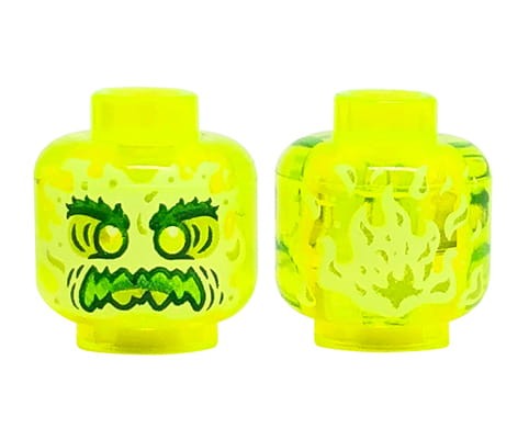 Accéder au produit Tête de figurine LEGO - fantôme / alien - vert trans-néon