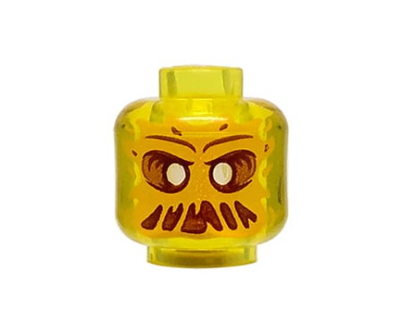 LEGO minifigure head - ghost / alien - trans-yellow