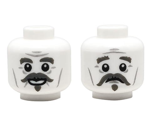 Accéder au produit Tête de figurine LEGO - homme, blanche, double face