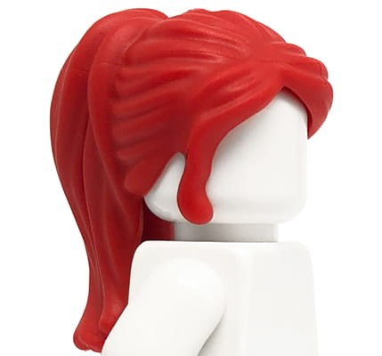 LEGO Friends minifigure hair - red, long, ponytail
