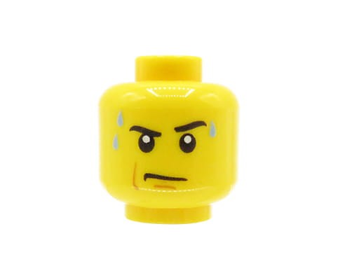 Accéder au produit Tête de figurine LEGO - homme, gouttes de sueur