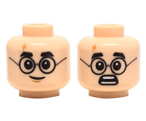 Accéder au produit Tête de figurine LEGO - homme, nougat clair, lunettes