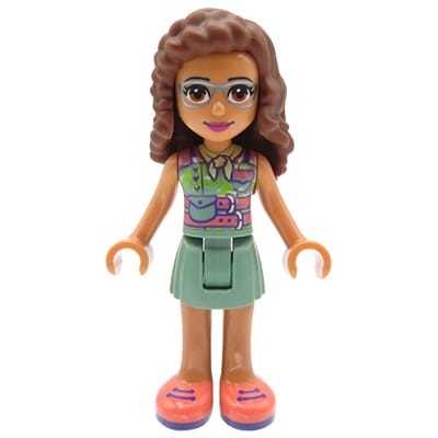 LEGO Friends Minifigure - Olivia - olive green skirt and top