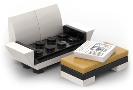 Furniture: sofa with table - custom mini set made of LEGO bricks
