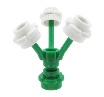 Accéder au produit Fleurs faites de pièces LEGO - blanches, sur tiges