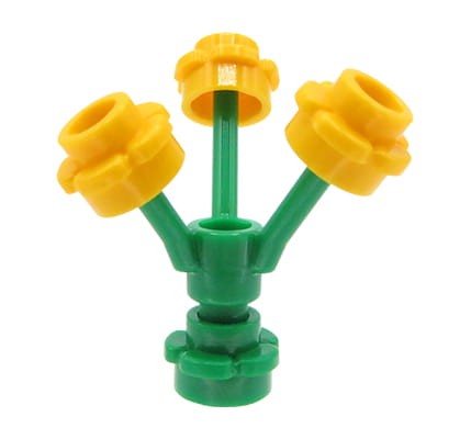 LEGO kwiaty w kolorze jasnym pomarańczowym na zielonych łodygach