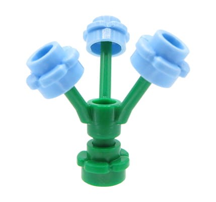 LEGO bright light blue flowers on green stems
