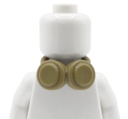 LEGO headphones around neck - dark beige / dark tan.