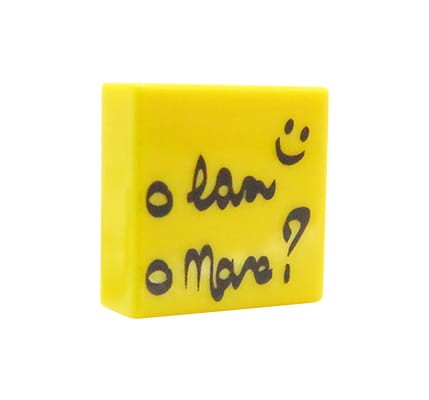LEGO żółta kartka / karteczka przylepna z napisem