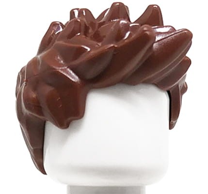 Accéder au produit Cheveux de figurine LEGO - homme, brun rougeâtre, hérissés