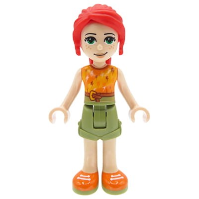 LEGO Friends Minifigure - Mia - orange top, olive green shorts