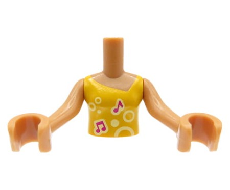 Tors figurki LEGO Friends bluzka jasna pomarańczowa ze wzorem nut i kół