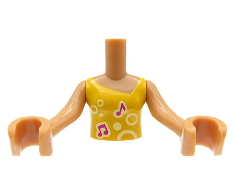 Accéder au produit Mini-torse de poupée LEGO Friends - haut orange avec notes de musique