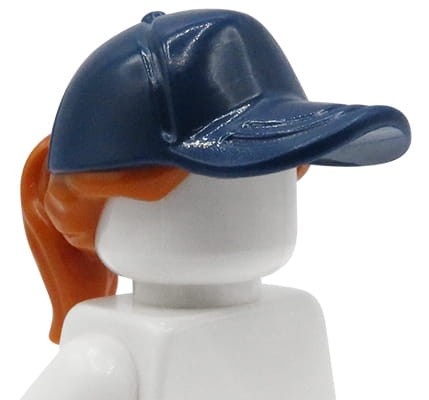 LEGO czapka z daszkiem w kolorze ciemnoniebieskim z włosami związanymi w kucyk