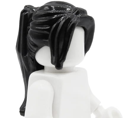 Accéder au produit Cheveux de figurine LEGO - femme, noirs, queue de cheval