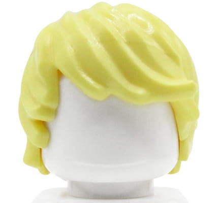 LEGO minifigure hair - blonde, tousled, side part