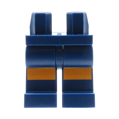 Go to product LEGO minifigure legs - dark blue pants, orange stripes