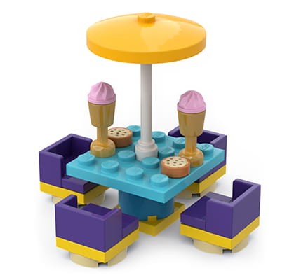 Accéder au produit Meubles de café / cafétéria - ensemble composé de briques LEGO