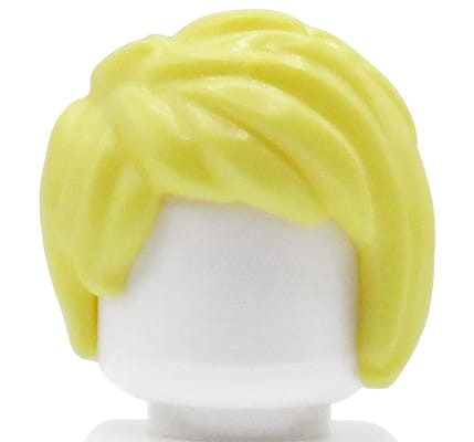 Accéder au produit Cheveux de figurine LEGO - femme, blonds, courts avec raie sur le côté