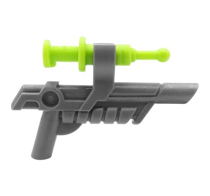 LEGO gun / pistol with syringe - dark bluish gray